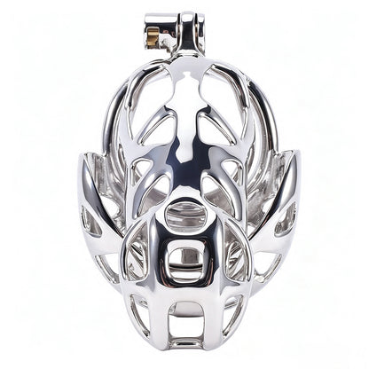 Mamba Stainless Steel Ball-Enclosing Chastity Cage front view