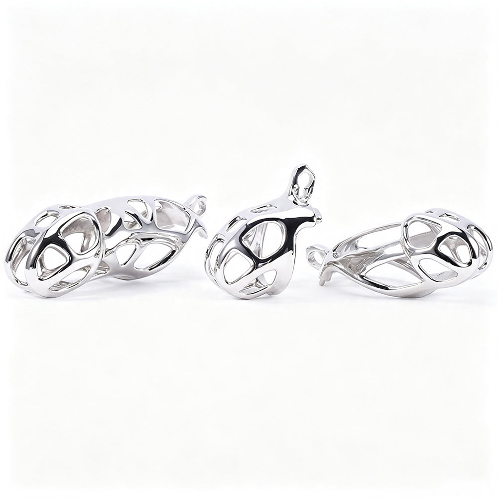 Mamba chastity cage five lengths side comparison
