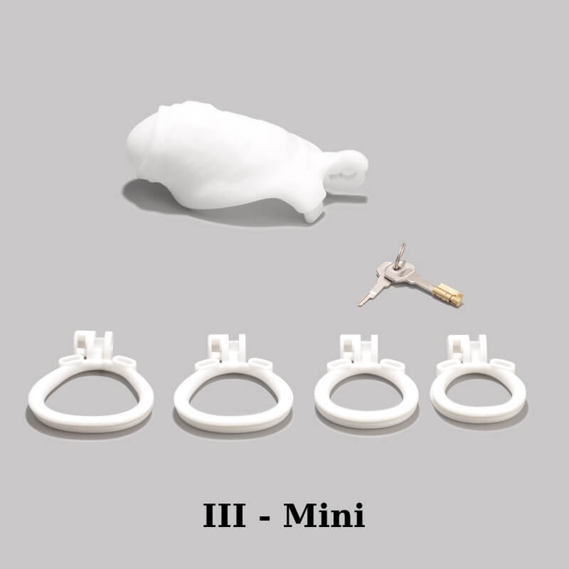 Men's Simulated Penis White Chastity Cage