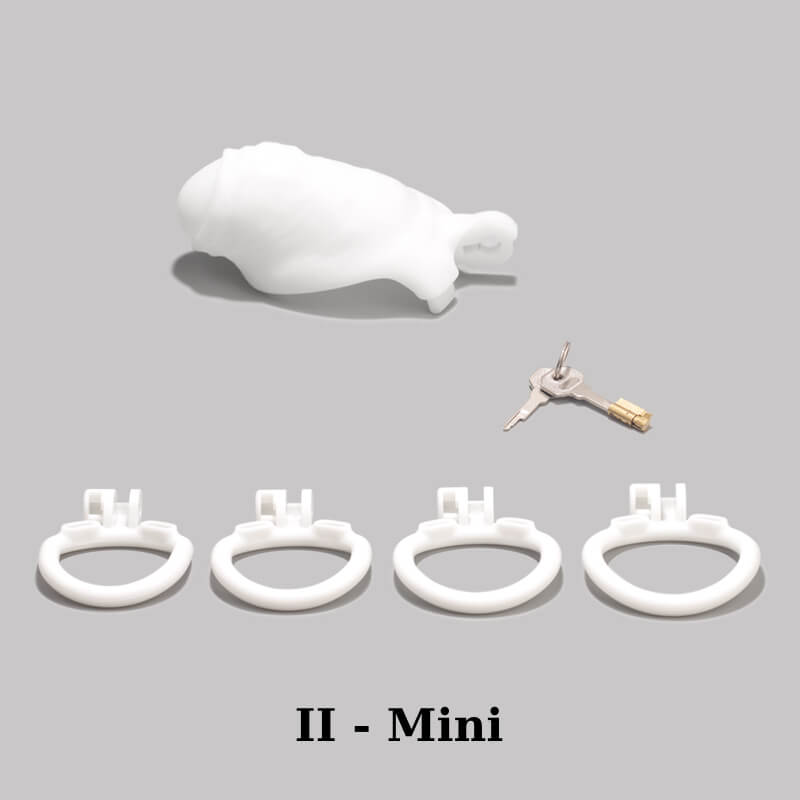 Men's Simulated Penis White Chastity Cage