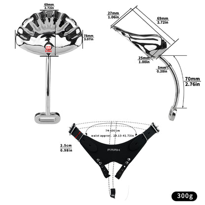 Metal Shell Shaped Chastity Belt Invisible - 14