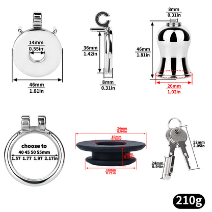 Mirror Polish Flat and Inverted Chastity Cage – medium 46 mm inverted insert and ring size chart