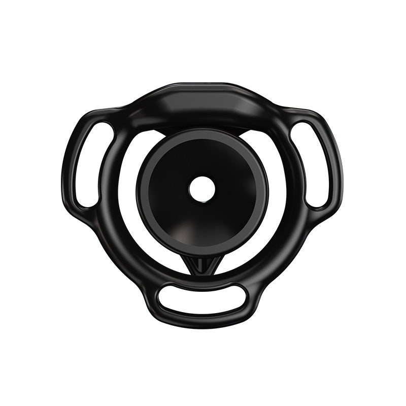 Black Moon Drop flat chastity cage rear view