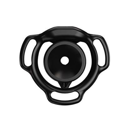 Black Moon Drop flat chastity cage rear view