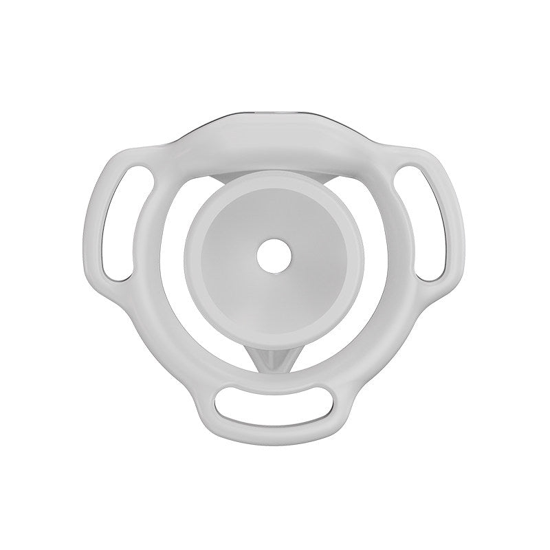 White Moon Drop flat chastity cage rear view