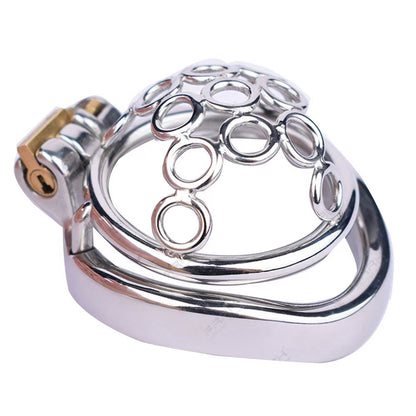 New Metal Welded Circles Chastity Cage