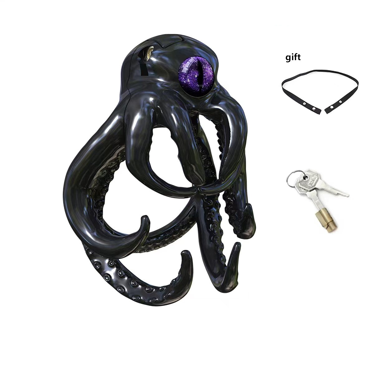One-Eyed Octopus Chastity Cage - black