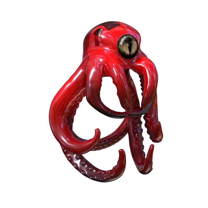 One-Eyed Octopus Chastity Cage - red 2