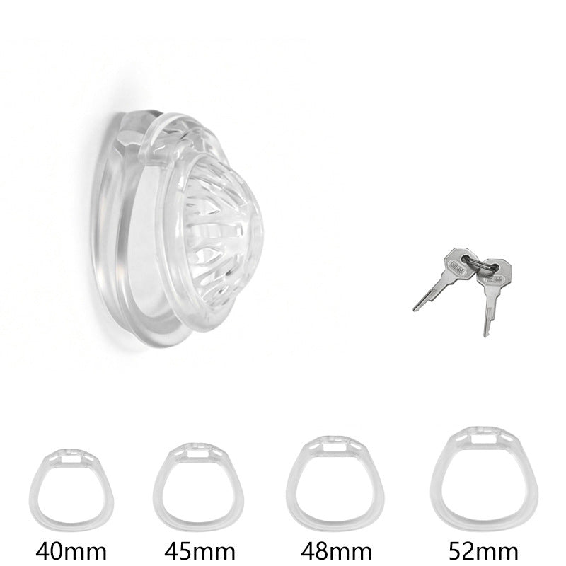 Clear Generation 6 openwork cage with four pictured base rings
