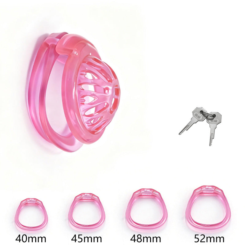 Pink Generation 6 openwork cage with four pictured base rings