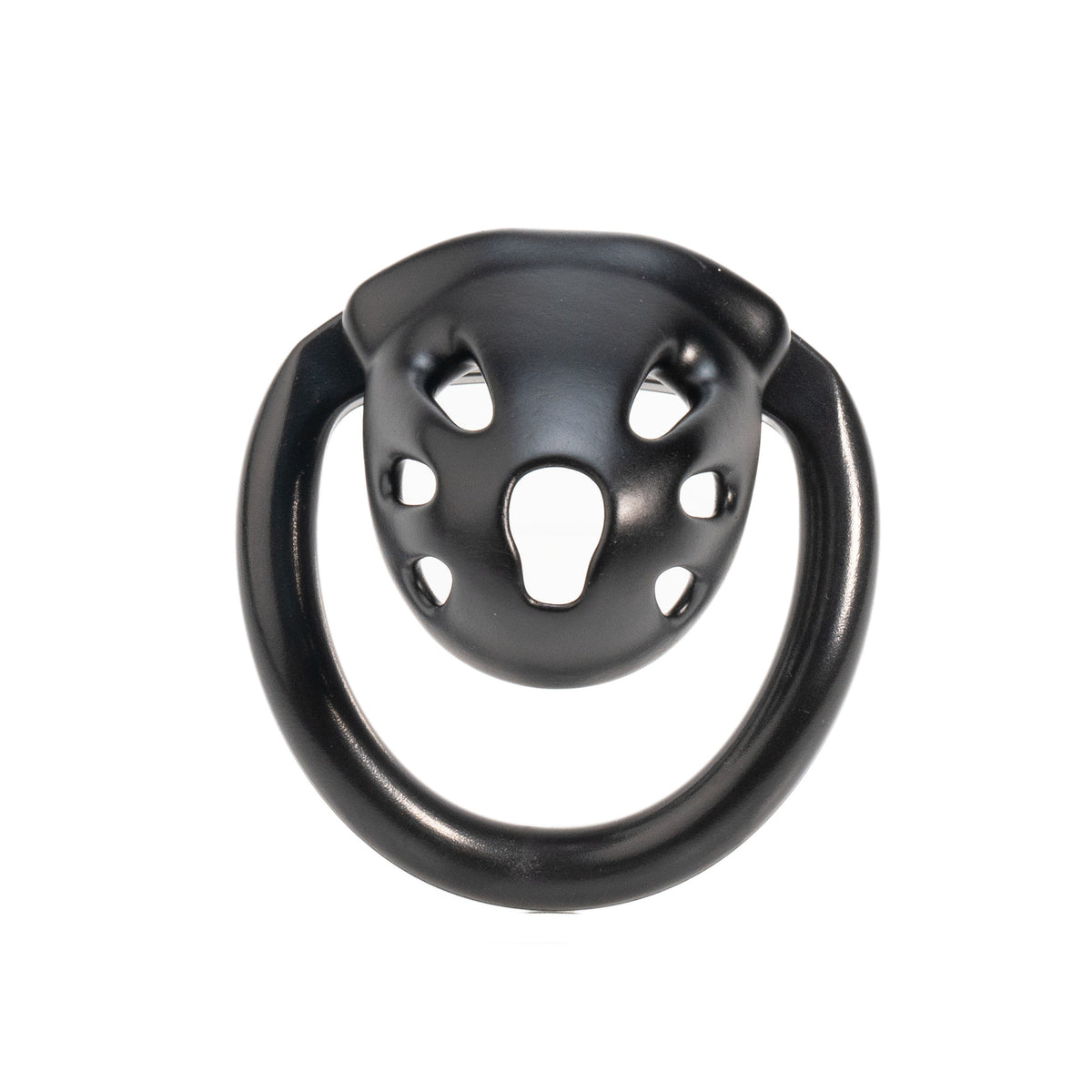 Black oval ventilated cage front view