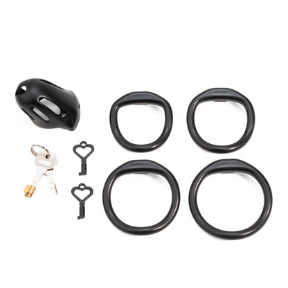 Oval ventilated cage configuration 6 and included accessories