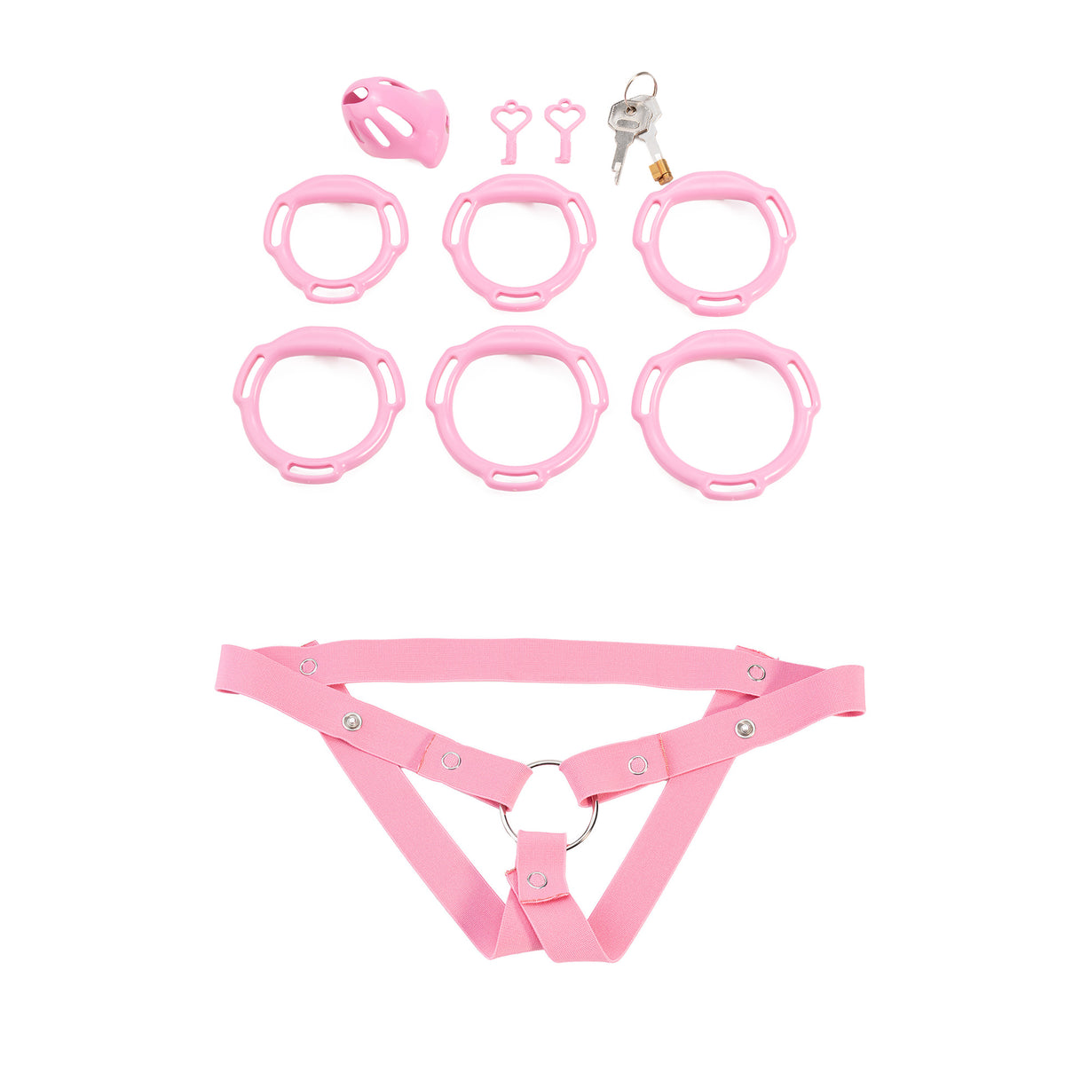 Oval ventilated cage configuration 14 and included accessories