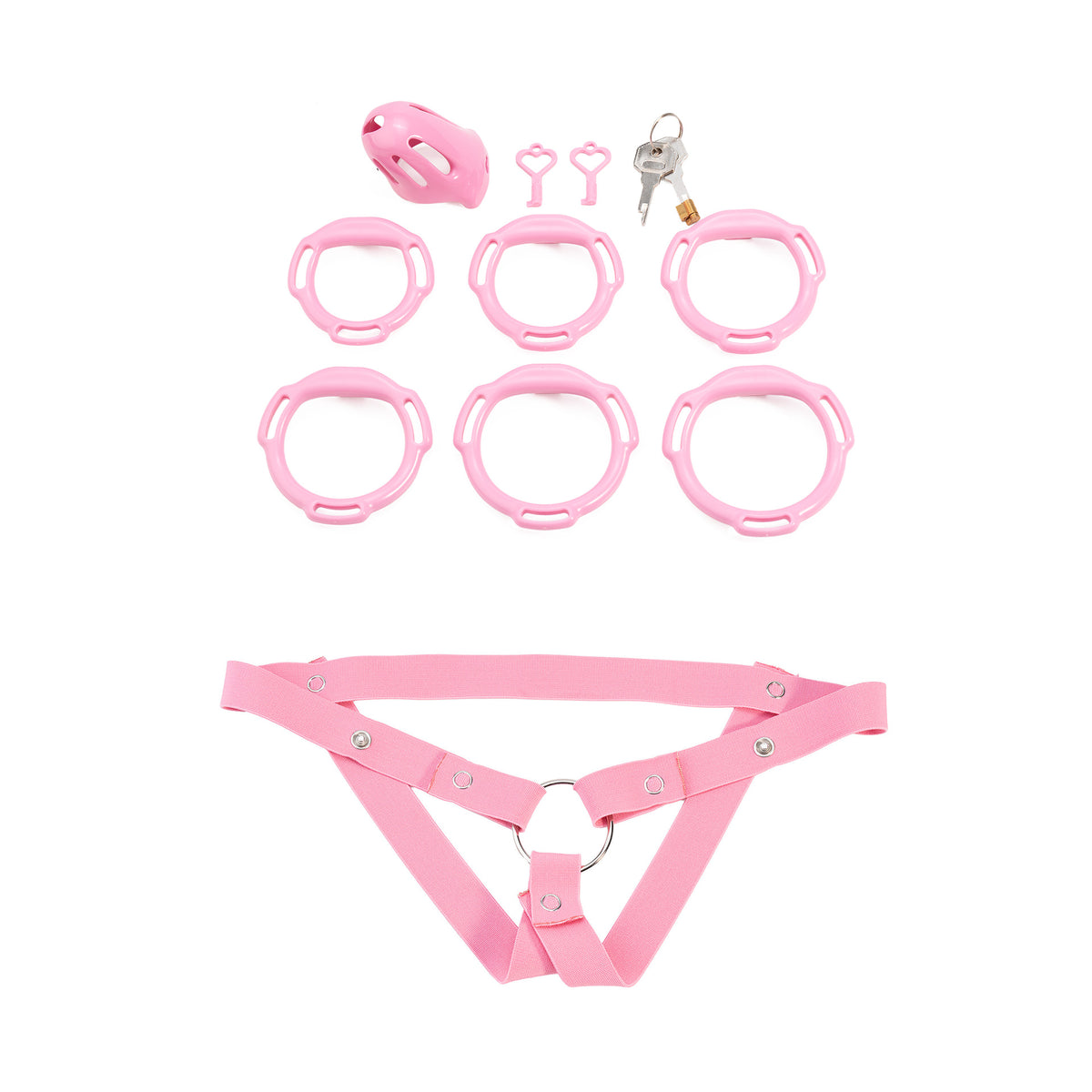 Oval ventilated cage configuration 15 and included accessories