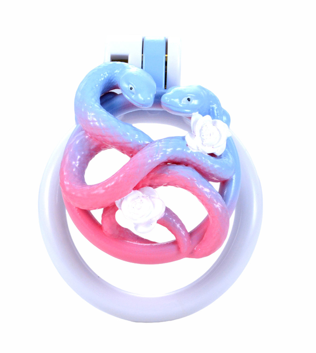 Twin snake flat cage with white base ring