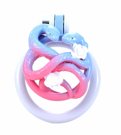 Twin snake flat cage with white base ring