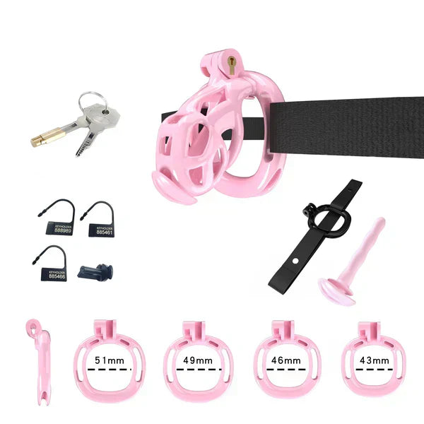 Mamba Chastity Cage With Belt and Urethal