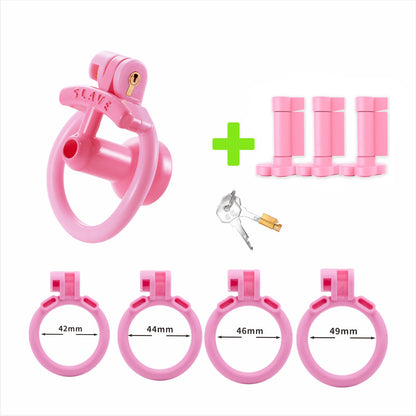 Pink negative urethral cage with security-check lock cores