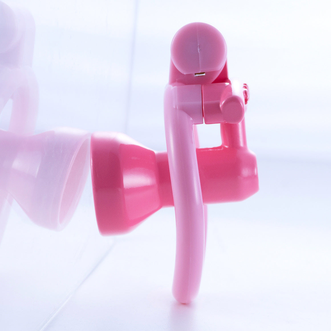 Pink negative urethral cage side view