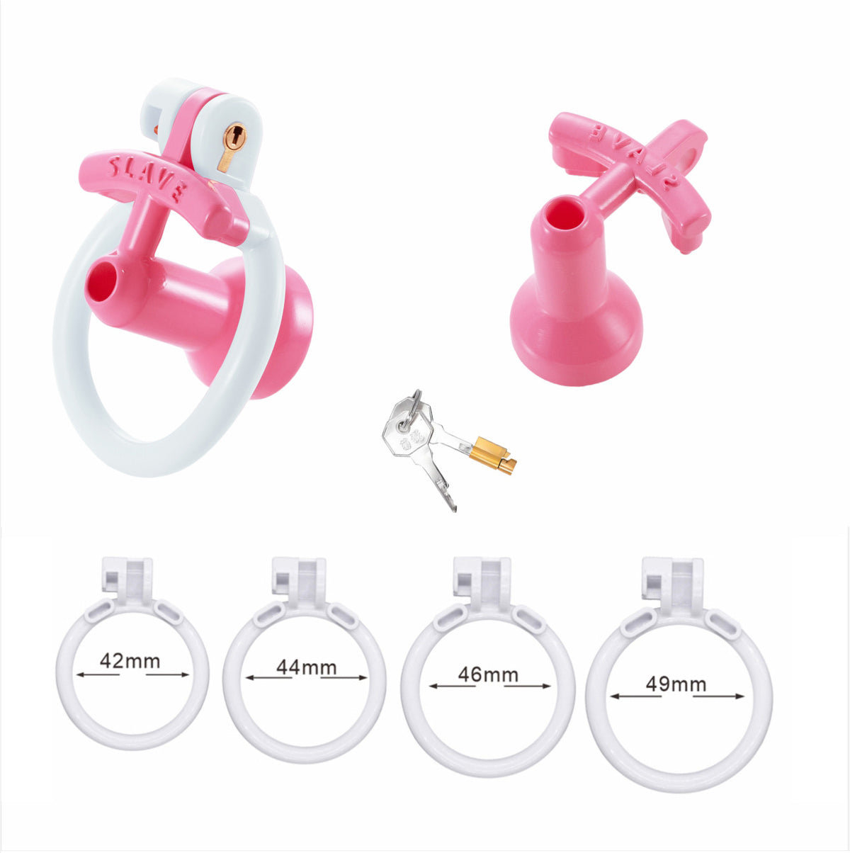 Pink and white negative urethral cage standard package