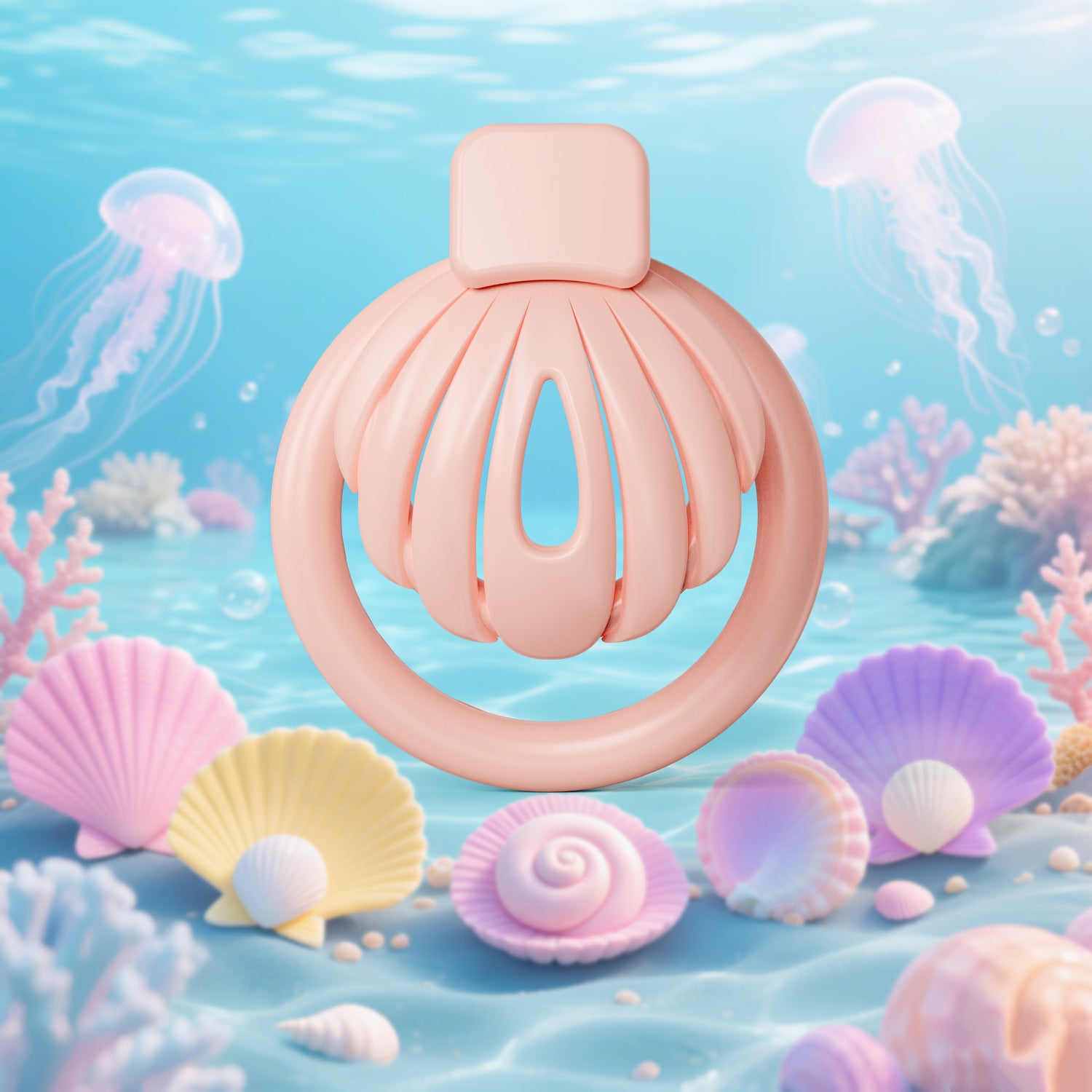 Pink Shell Chastity Cage 2