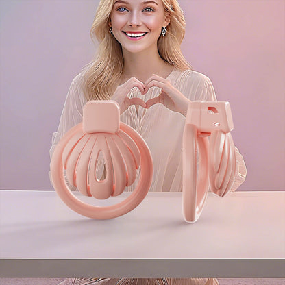 Pink Shell Chastity Cage 1
