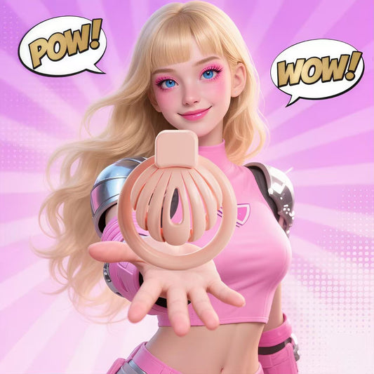 Pink Shell Chastity Cage