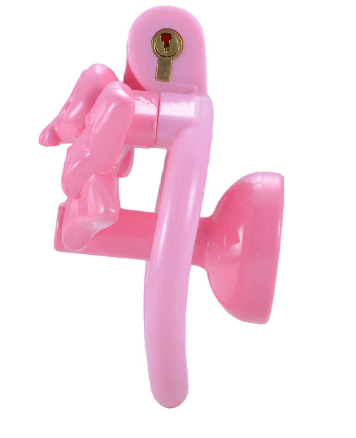 Pink skull negative cage side view