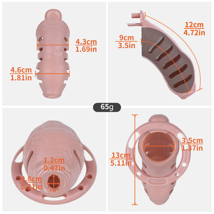 Premium Resin Cock Cage with 4 Interchangeable Rings