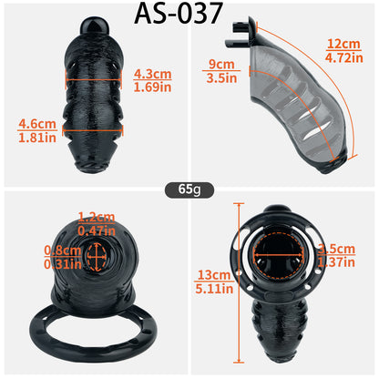Premium Resin Cock Cage with 4 Interchangeable Rings