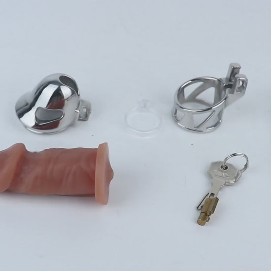 Stainless Steel Ringless Chastity Cage - video