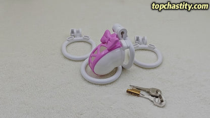 Double Color Butterfly Knot Chastity Cage