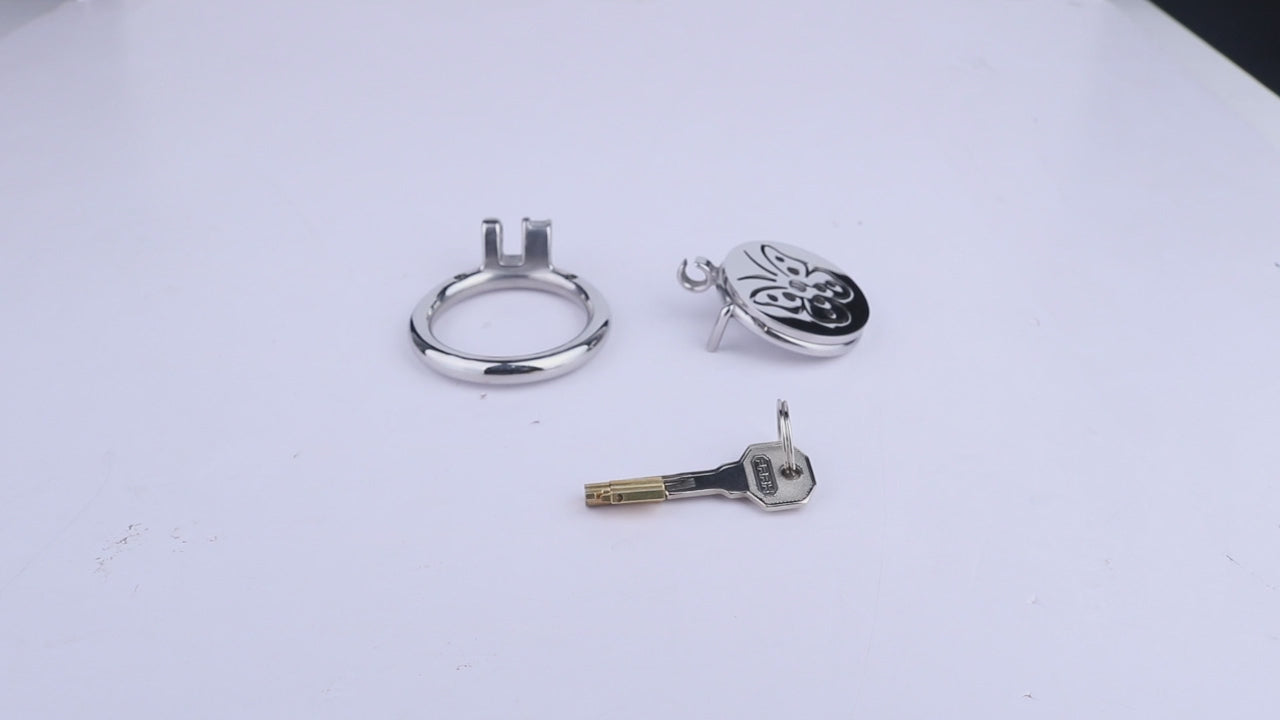 Steel Butterfly Flat Chastity Lock - 4