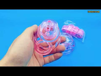 Extensible Silicone Chastity Cage With Vibration Plug