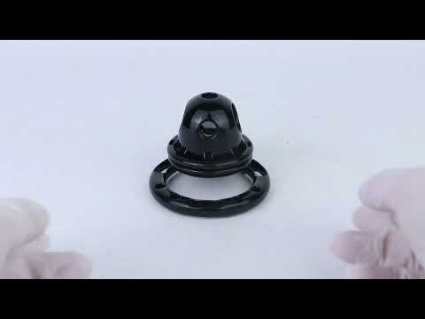 Candy Heart chastity cage in pink and black with optional vibration and belt