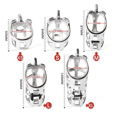 Cage de chasteté MAMBA en acier inoxydable primaire