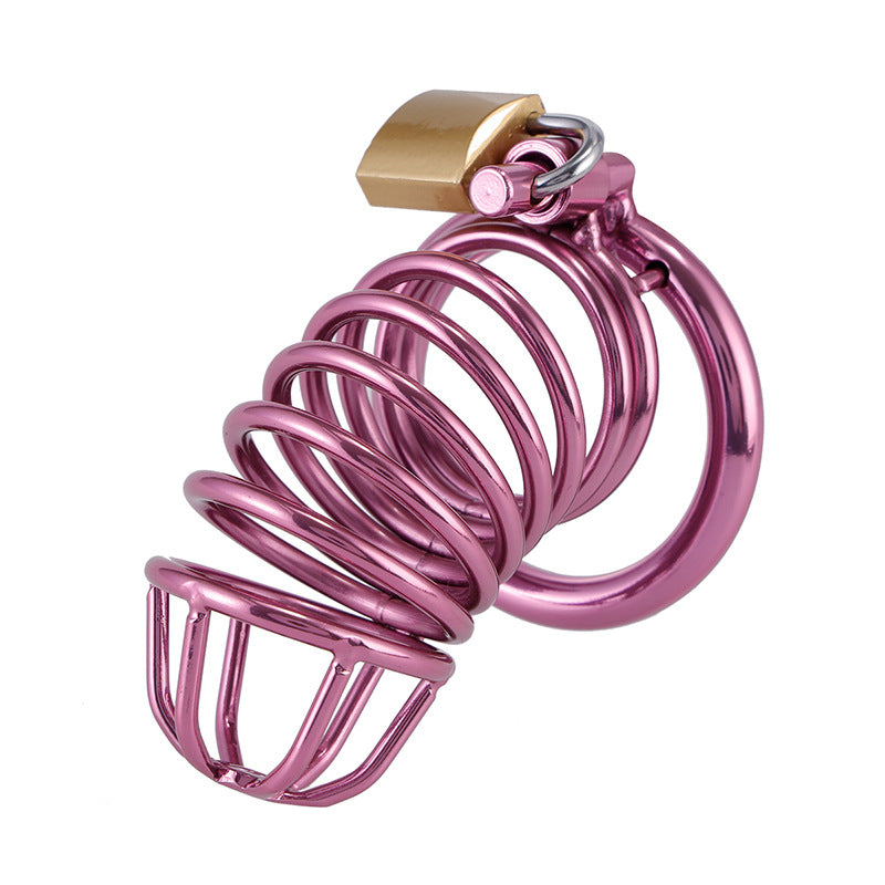 Metal Purple Chastity Cage