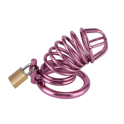 Metal Purple Chastity Cage