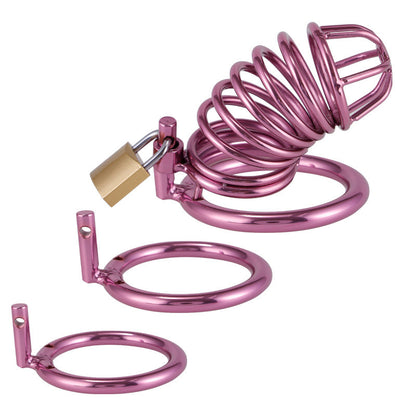 Metal Purple Chastity Cage