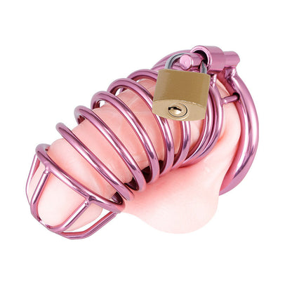 Metal Purple Chastity Cage