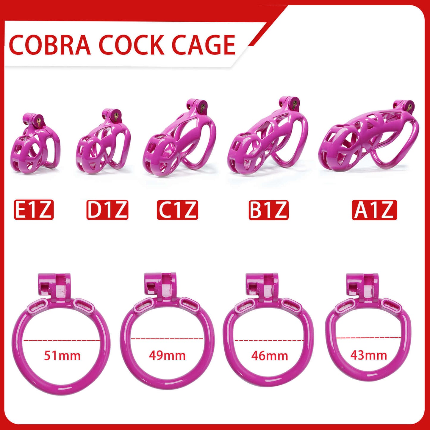 Purple Mamba Chastity Cage Kit 1.77 To 4.13 Inches Long