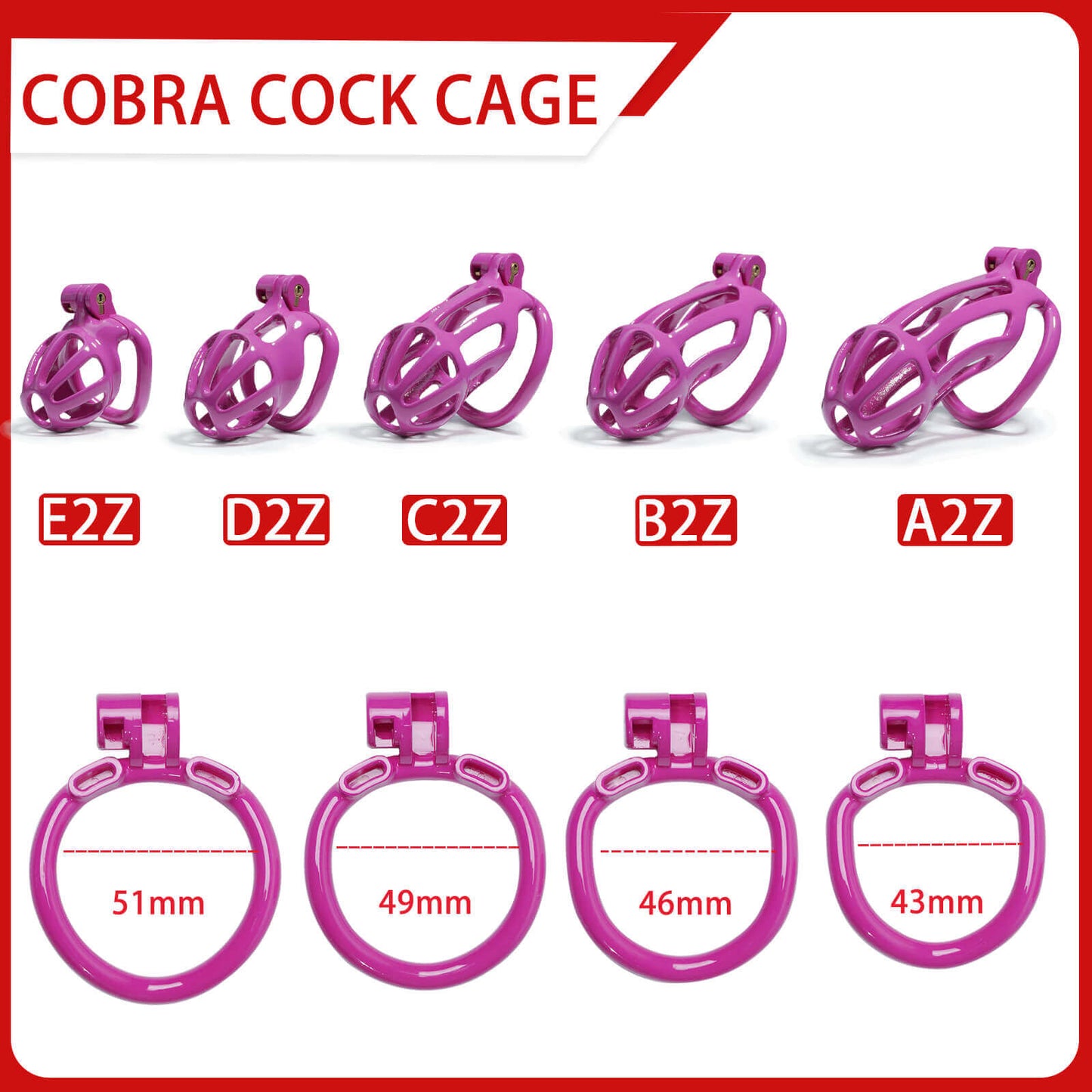 Purple Stripe Mamba Chastity Cage Kit 1.77 To 4.13 Inches Long