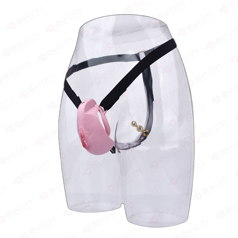 Pussy Chastity Cage With Wearable Butt Plug