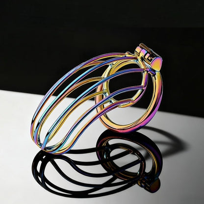 Rainbow Long Banana Chastity Cage 