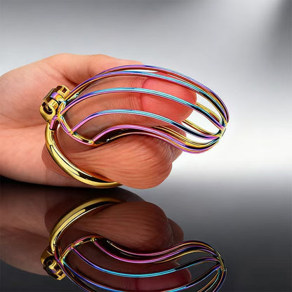 Rainbow Long Banana Chastity Cage 6