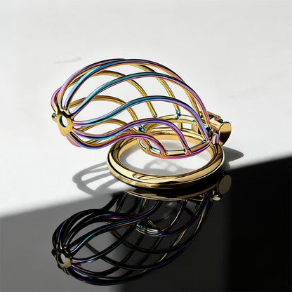 Rainbow Long Banana Chastity Cage 2