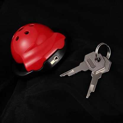 Red Black Pot Lid Chastity Cage