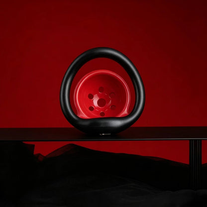 Red Black Pot Lid Chastity Cage