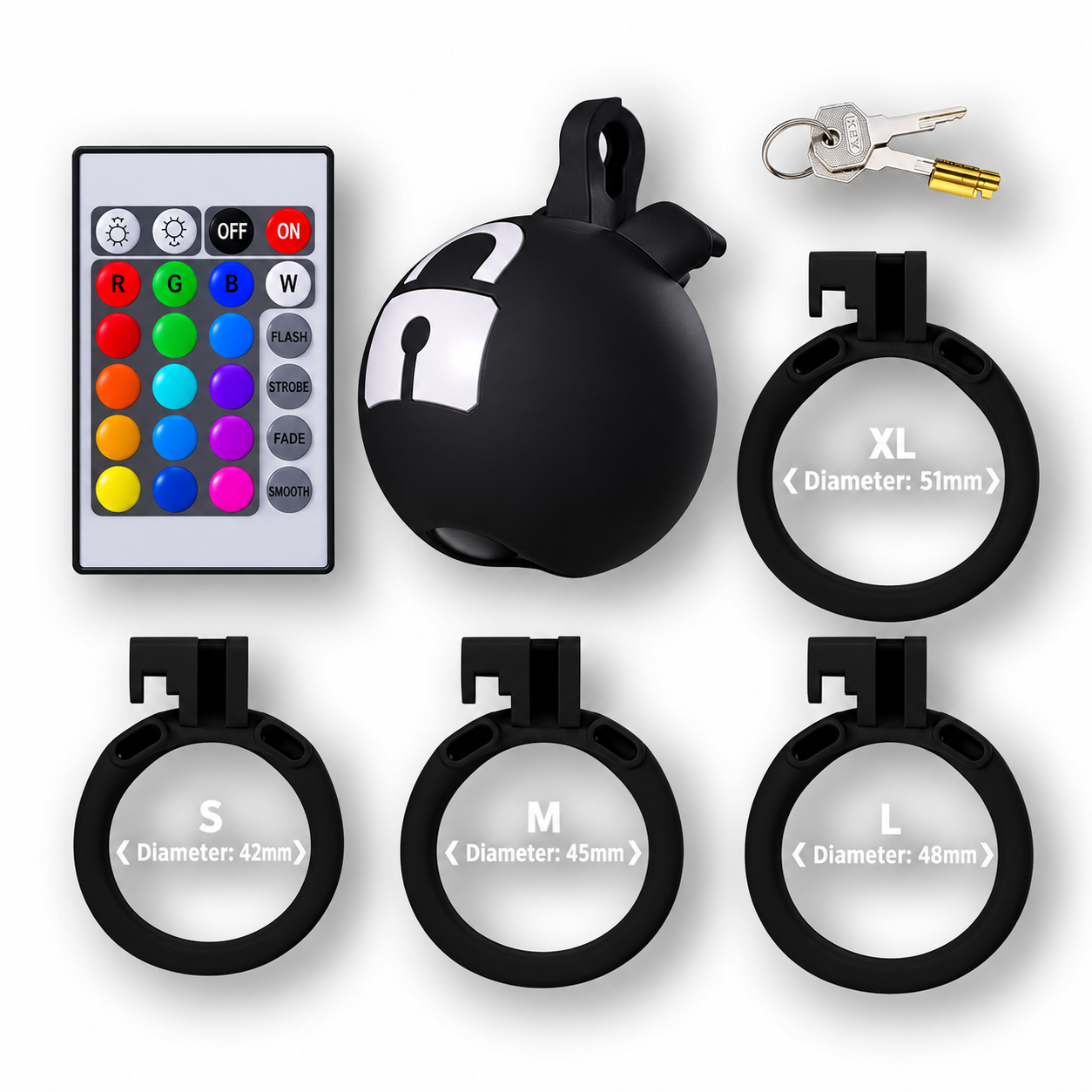 Remote Control Glowing Chastity Cage