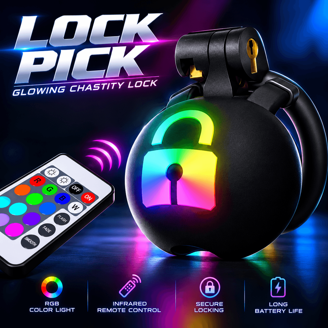 Remote Control Glowing Chastity Cage